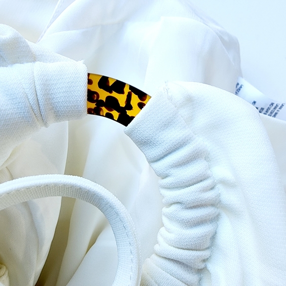 NWT Women's Wide Leg Halter Jumpsuit Keyhole Detail White Sz 6 - Picture 13 of 16